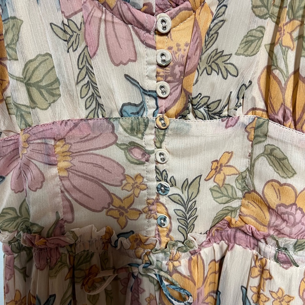 NWT Patrons Of Peace Anthropologie Floral Maxi Dress, Womens Size X Small - Picture 6 of 7